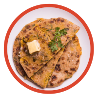 Aloo Paratha mit Chole  (A-1,G)